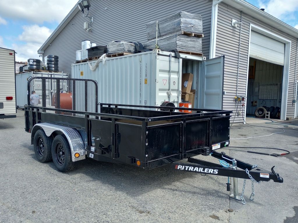 2024 PJ Trailers 7×14 7K Powder Coated Open Utility w/Rear Ramp Gate, Solid Metal Side Walls - Image 11