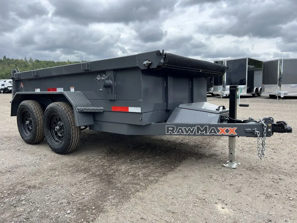 2024 RawMaxx 5X10 7K Powder Coated Dump Trailer w/Tarp Kit - Image 5
