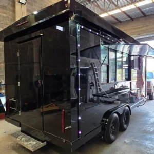 Fully Equipped Mobile Kitchen Food Trailer - Dual Axle Concession Stand - Black